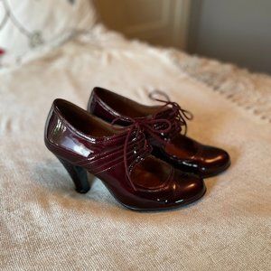 Burgundy High Heel Mary Jane's by Sofft